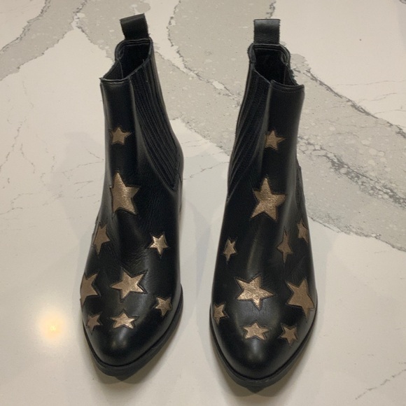 Matisse Black and Gold Star Ankle Boots Women’s 8.5 Never Worn - Picture 2 of 6